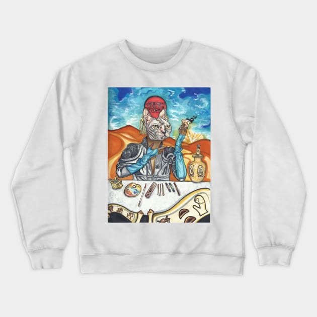 Bastet Crewneck Sweatshirt by jilliandohertyart